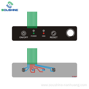 Four metal dome button membrane keypad with hole